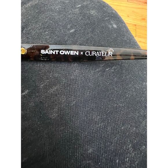NWT Saint Owen X Curateur WYLDE Tortoise Sunglasses w Logo Case - Black & Brown - Picture 9 of 9